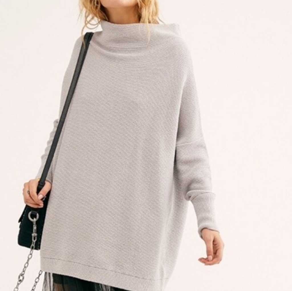 Free People - Ottoman Slouchy Tunic - Light Grey - Size Small